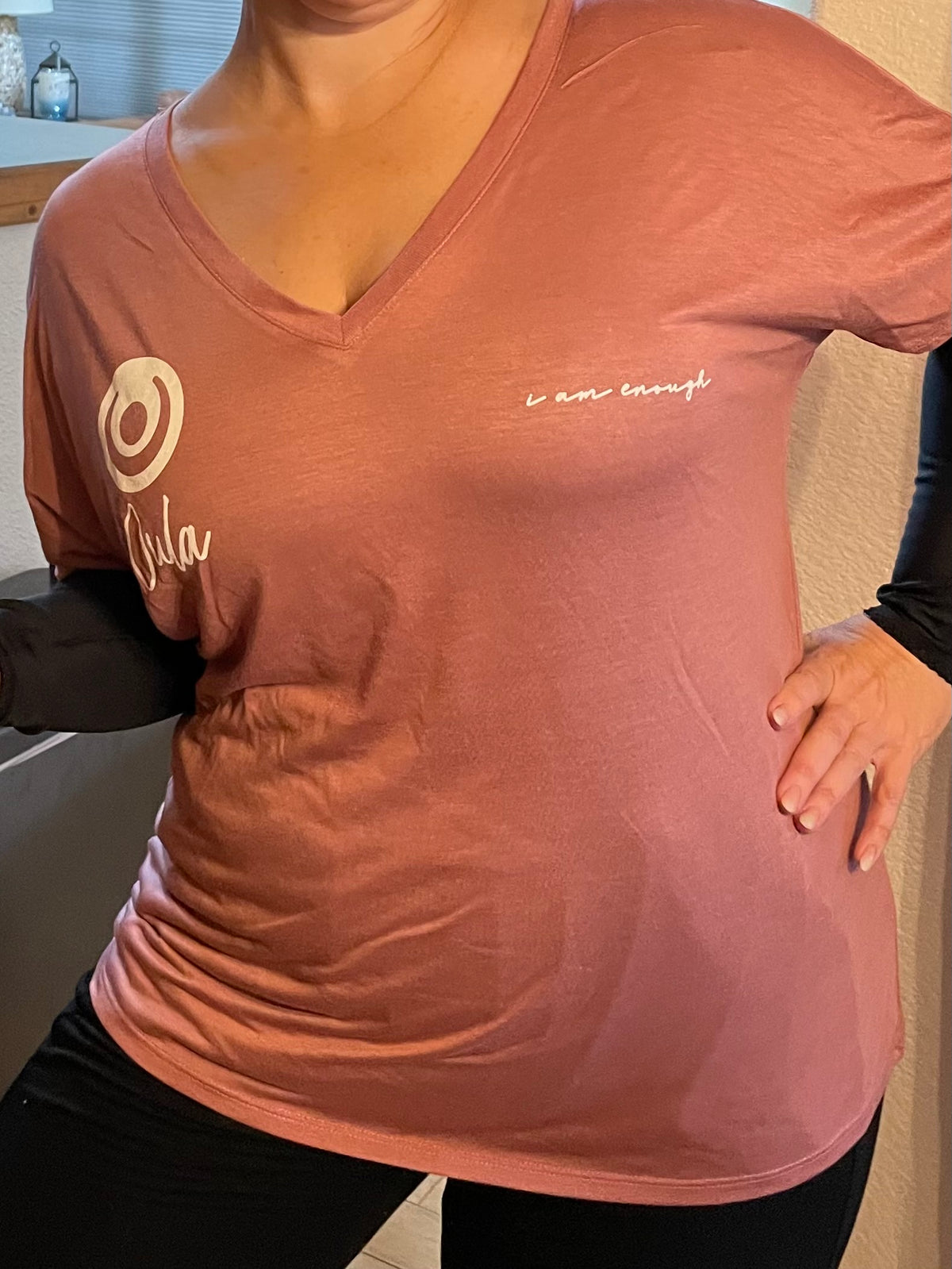 I am Enough -  V-Neck Slouchy Tee