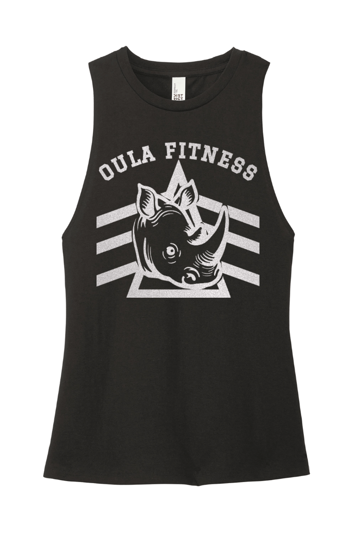 Oula Fitness Silver Shimmer Rhino Muscle Tank