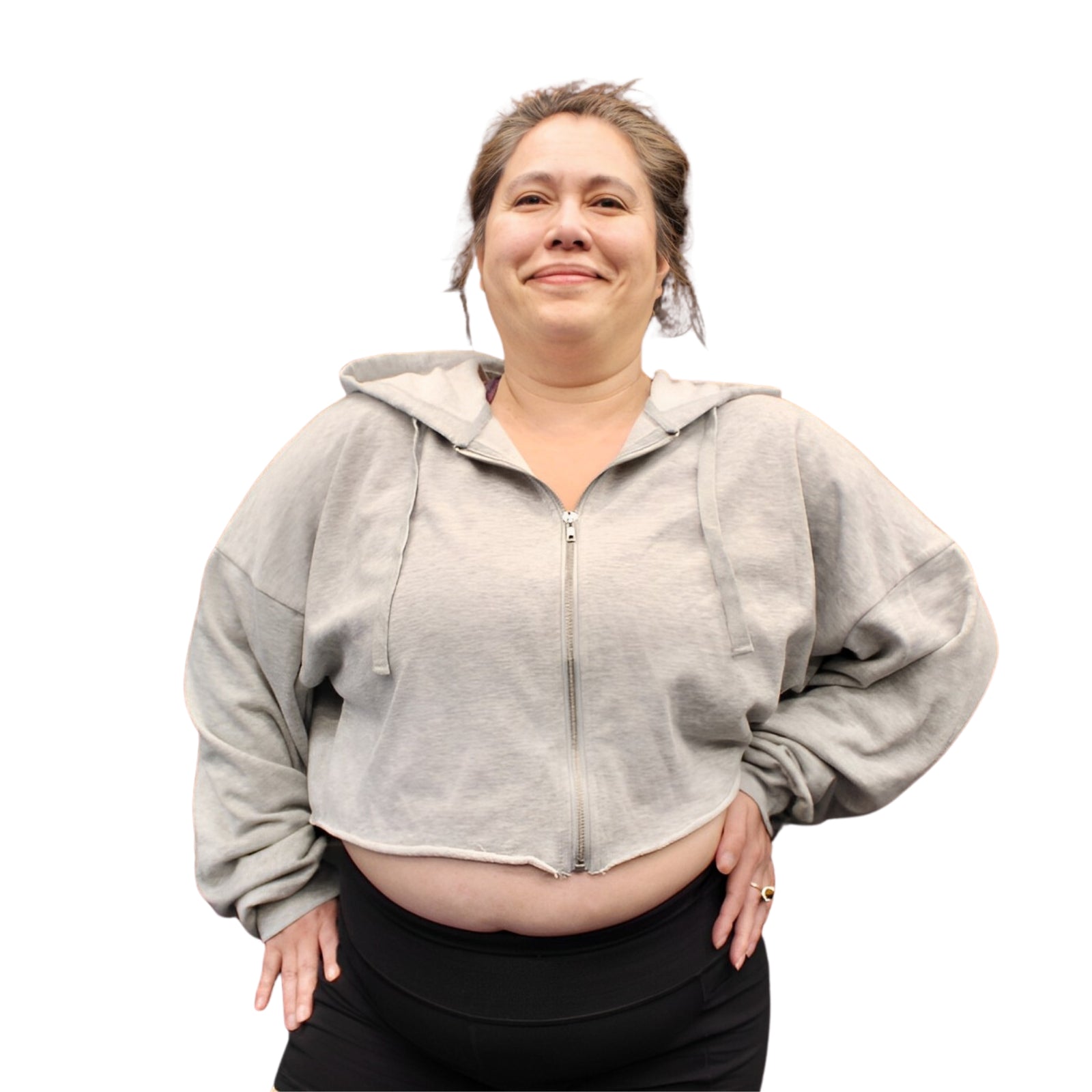 Gray Cropped Oula Hoodie