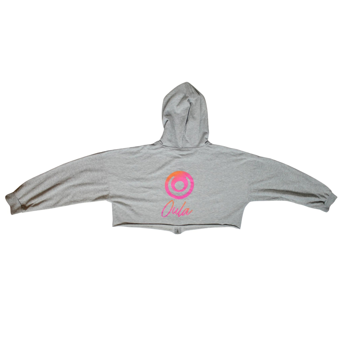 Gray Cropped Oula Hoodie