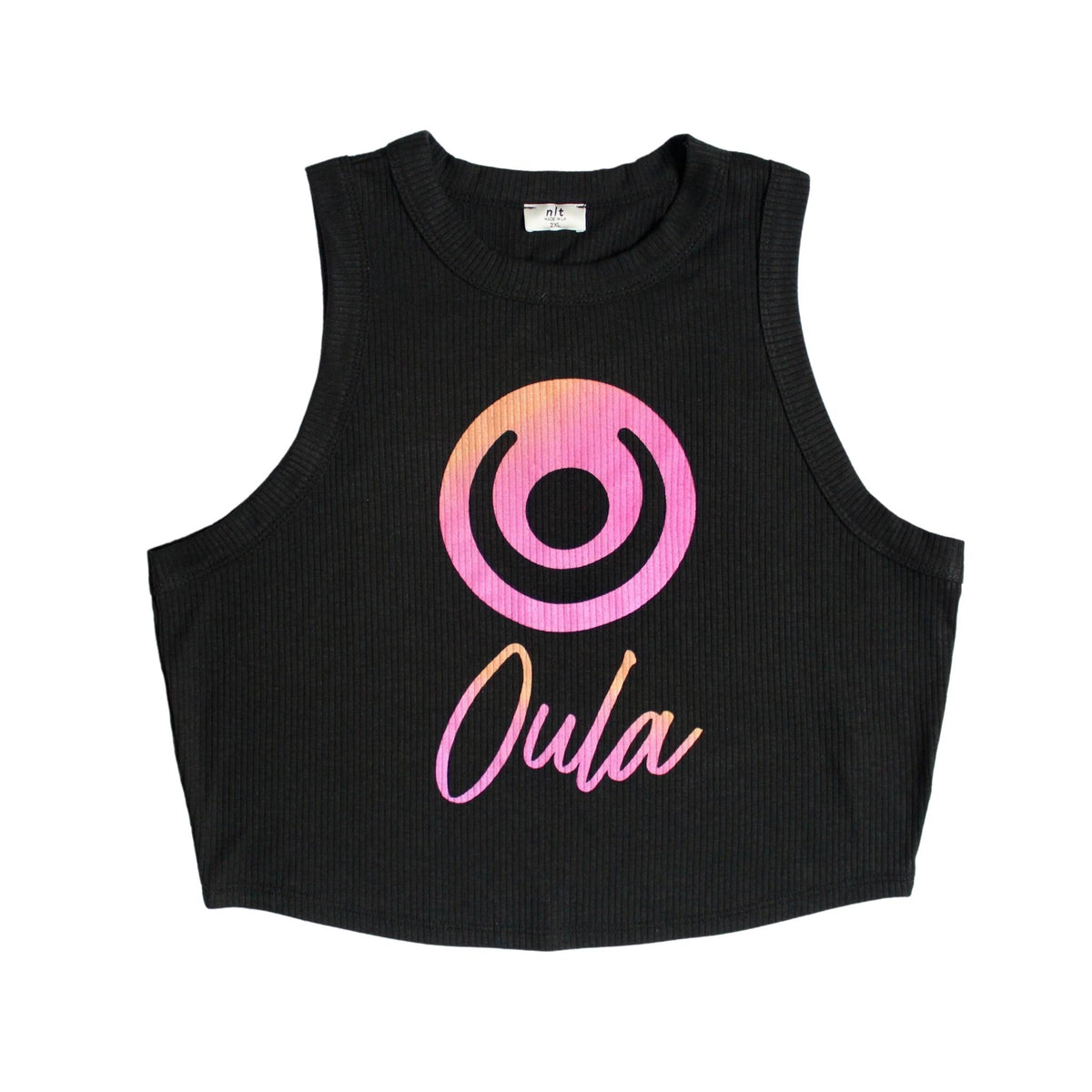 Black Cropped Oula Tank